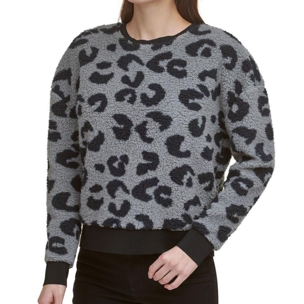 DKNY Fleece Cropped Sweater